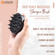 E-COSMOS® Hair Scalp Massager Shampoo Brush with Soft Silicone Bristles Kitchen for Anti Dandruff Removal Head Massager Prevents Hair loss for Men, Women (BLACK)
