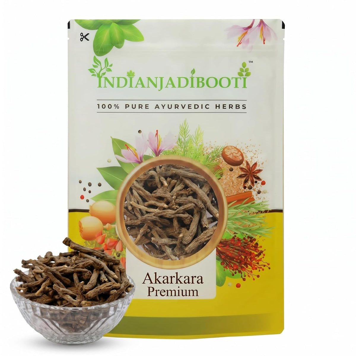 IndianJadiBooti Pure Akarkara Root Premium Grade 1 (Anacyclus Pyrethrum/Pellitory) | Traditional Ayurvedic Botanical for Foundational Vitality, Oral Harmony & Systemic Warmth (10g)