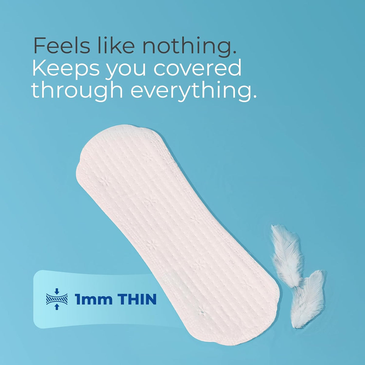 Nua Everyday Comfort Panty Liner for Women Daily Use | Pack of 16 liners 190mm | For White Discharge, Spotting & Non Period Leakages | Individually Wrapped | Zero Irritation | Super-thin | Stays in Place | Instant Absorption | Softest Top sheet | 100% Toxic-Free | Panty Liner Pads Sanitary Napkins