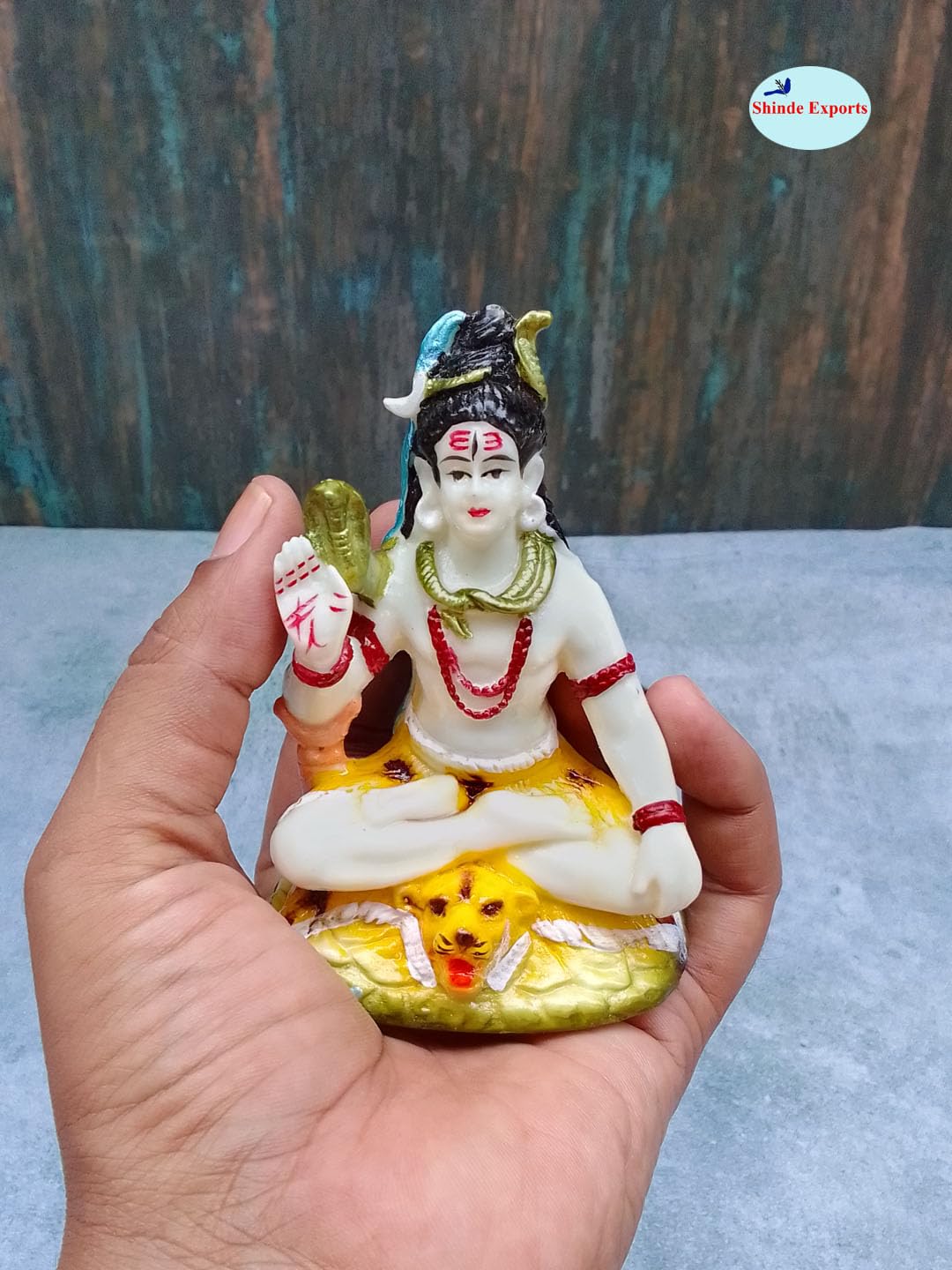 SHINDE EXPORTS Shiva Bholenath mahadev shankar bhagwan ki Marble murti for car Dashboard Home Pooja
