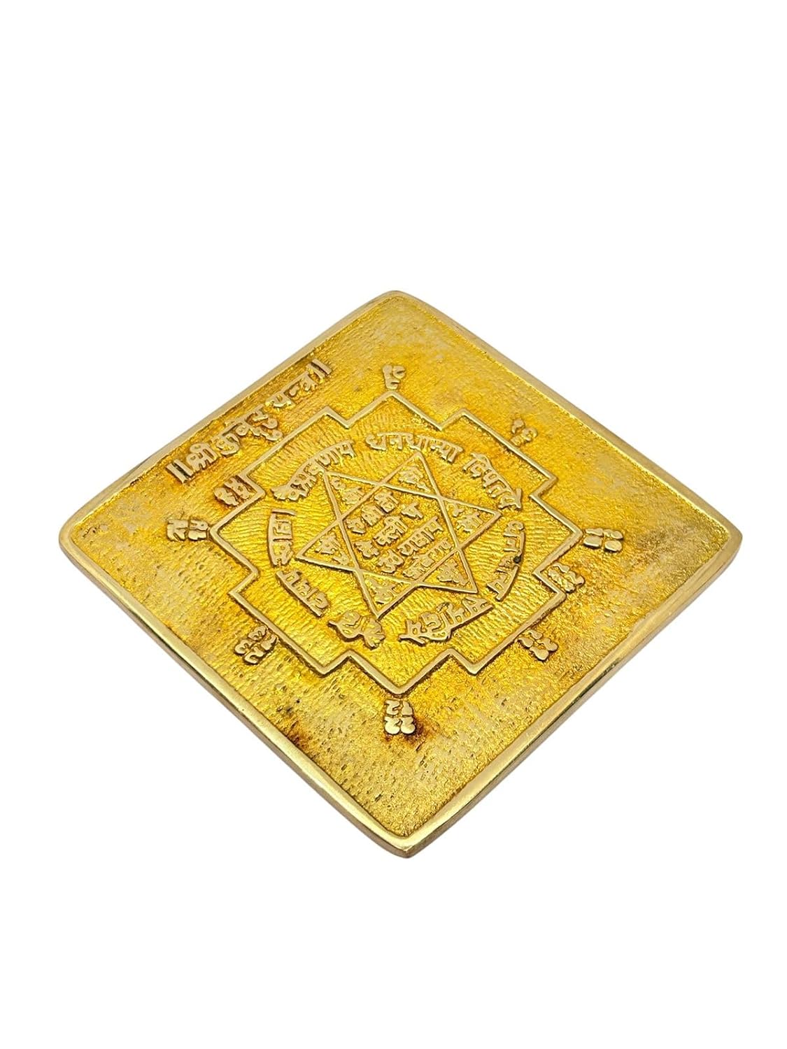 RUDRADIVINE Ashtadhatu Shree Kuber Yantra | Heavy Quality Original Yantra | Golden Brass Finish | Wealth, Prosperity & Business Success