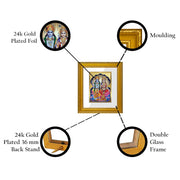 Diviniti Vishnu Lakshmi Gold Plated Wall Photo Frame, Table Décor| DG Frame 101 Size 1 and 24K Gold Plated Foil| Religious Photo Frame Idol For Pooja, Gifts Items (13.5 CM X 15.5 CM)