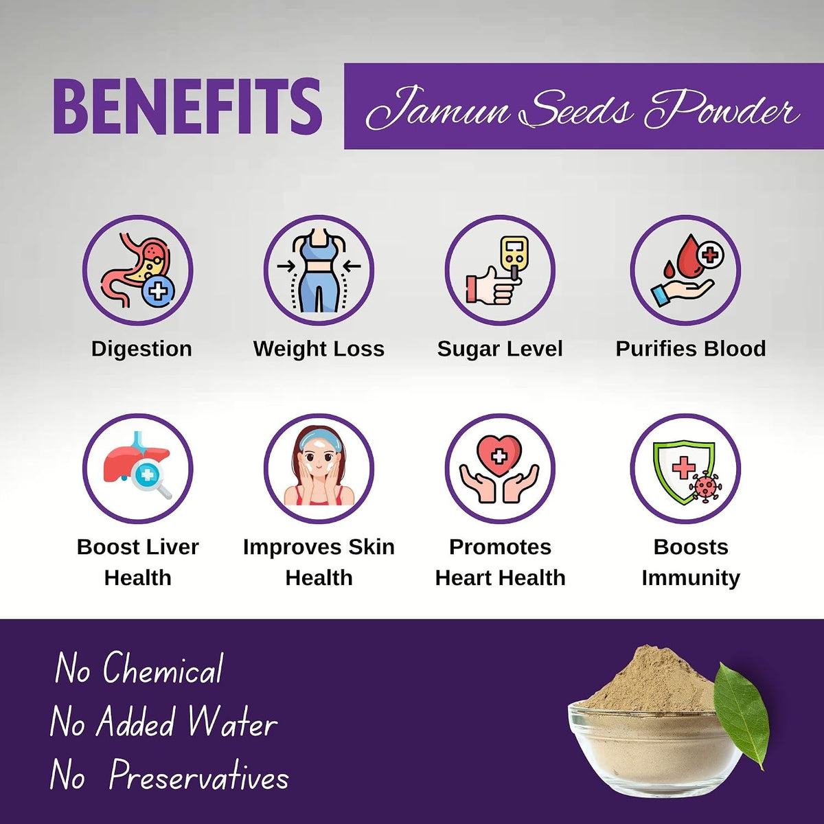 BrijBooti Jamun Seeds powder for Diabetes 100% Natural Powder 800 Gr