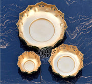 DSH Urli Bowl Traditional Decorative Beautiful Handcrafted Flowers and Tea Light Urli Bowl for Diwali/Home Decoration. (Set of -3)