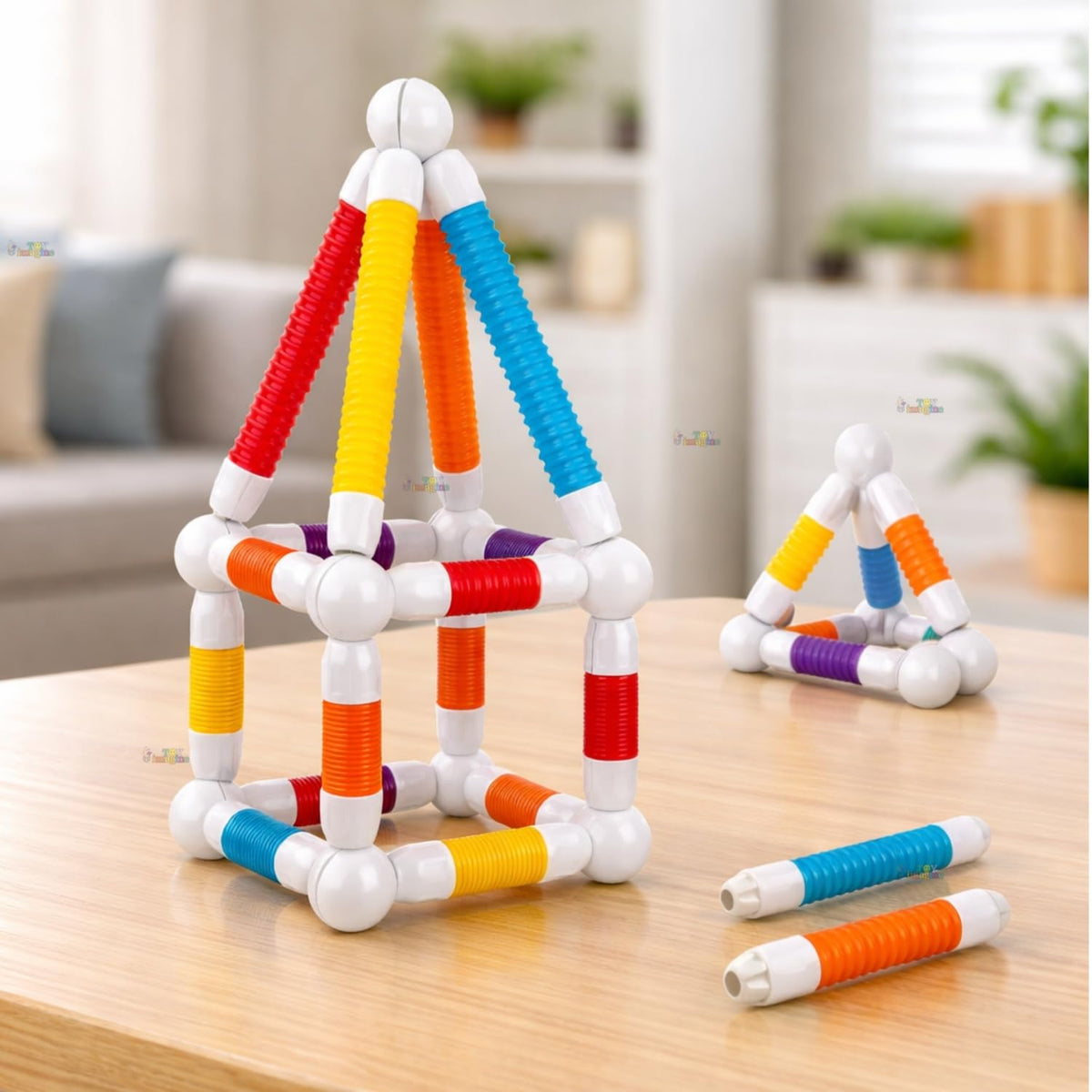 Toy Imagine Flexible Magnetic Telescopic Sticks Building Blocks for Kids 26 PCS | Magnetic Sticks & Suction Tubes DIY Educational STEM Toy | Building Construction Brain Game Gift for Kids 3+ Years