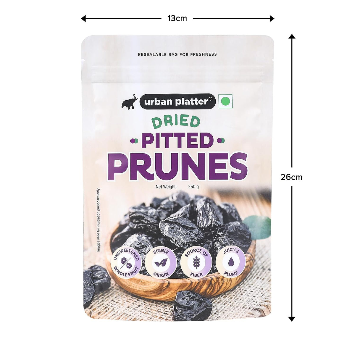 Urban Platter Pitted California Prunes, 250g (Naturally Sweet | Rich in fibre & Antioxidants | Ready-to-Eat Dried Plums)