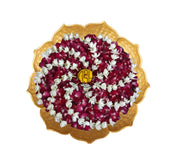 DSH Urli Bowl Round Flower Border Designer Bowl for Flowers and Tea Light Candles Home, 14 Inches Urli (Large), Office and Table Decor Best Gifts for Diwali Decor, Gold