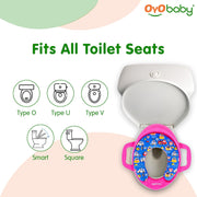 OYO BABY Cushioned Baby Potty Training Seat | Portable Toilet Seat for Child 1 + Years | Soft & Comfortable Potty Seat with Handles | Easy to Clean | Toddler Toilet Seat