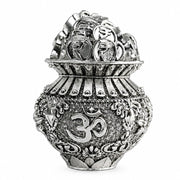 DIVINITI 999 Silver Plated Kuber Kalash for Pooja, Coin Kalash, 6 x 5 cm