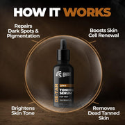 Beardo 2-in-1 Detan Serum + Toner For Men, 30ml | Face Serum For Men | De tan Serum with AHA & Plant Collagen | Brightens Complexion, Removes Dead Skin