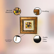 DIVINITI 24K Gold Plated Ram Lalla Photo Frame For Home Decor, Table Tops & Puja Room | DG Frame 113 Size 1A with 24K Gold Plated Foil | Ram Mandir For Puja & Gift (10 X 10 CM)
