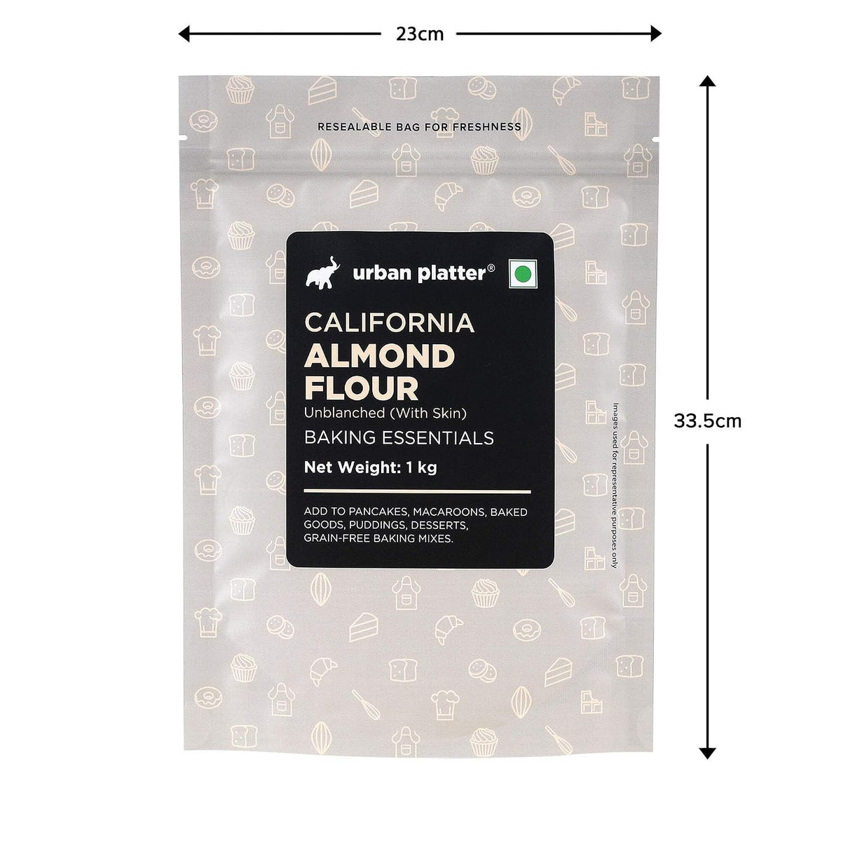 Urban Platter California Unblanched Almond Flour, 1kg (Naturally Gluten-free, Low-Carb, Ideal for Baking & Keto Recipes)