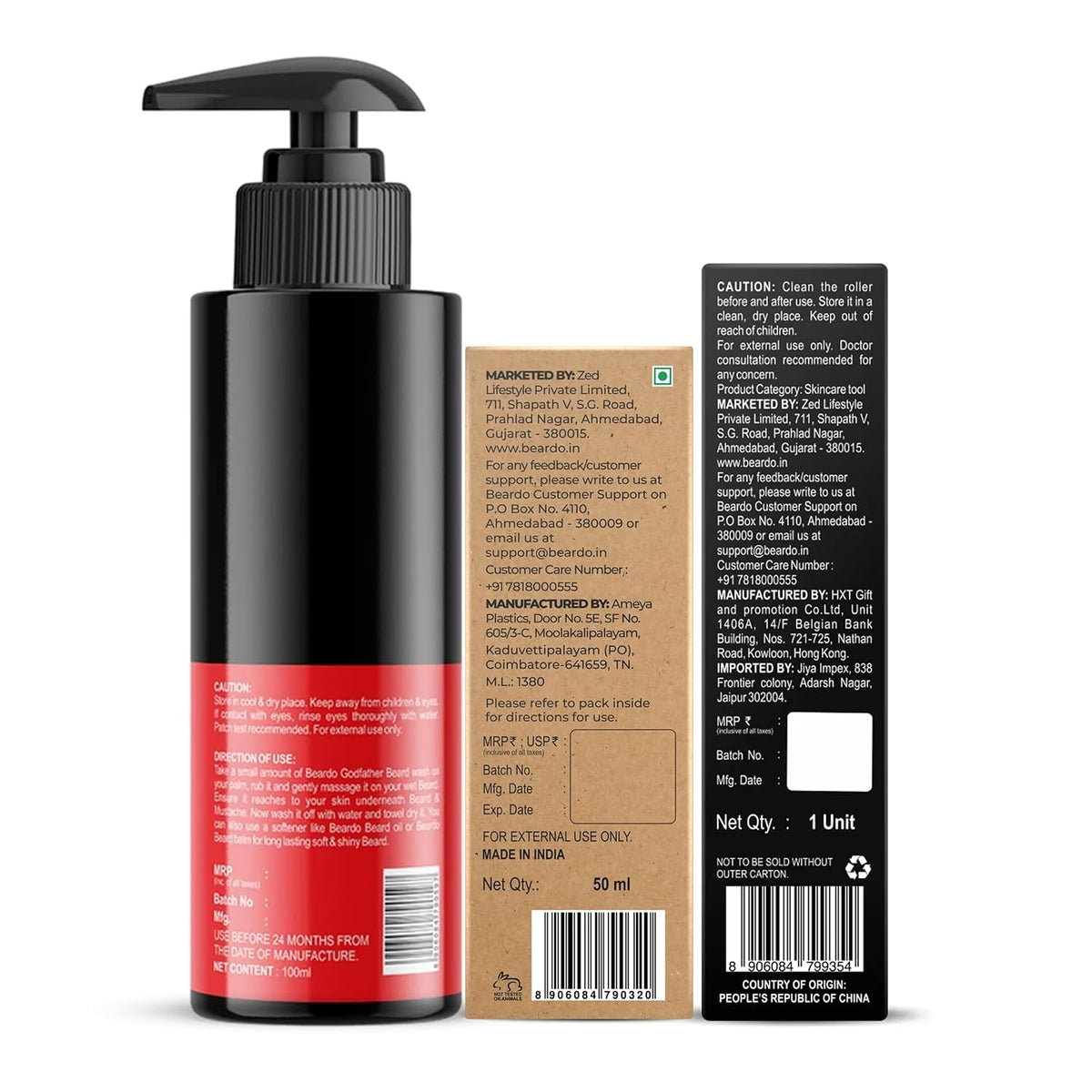 Beardo Don Growth Kit- Beard Growth Oil, Beard Wash & Derma Roller 0.5mm | Beard Care Kit for Men | Boosts Beard Growth | For Patchy Beard | Beard Growth KIt for Men - Set of 3