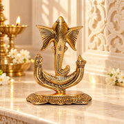 KridayKraft Ganesha Idol, Gold Colour Ganpati Murti for Home Mandir, Pooja Room and Office Décor, Diwali and Housewarming Gift.