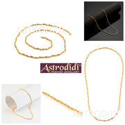 ASTRODIDI Gold Plated Chain | 24 Inch Stylish Light Weighted Golden Brass Neck Chain For Girls Women Men Boys (MHC-01)