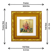 DIVINITI 24K Gold Plated Foil Durga Gold Plated Wall Photo Frame, Table Décor and Religious Photo Frame Idol For Pooja, Gifts Items DG Frame 103 Size 1A (10.8x10.8 CM)