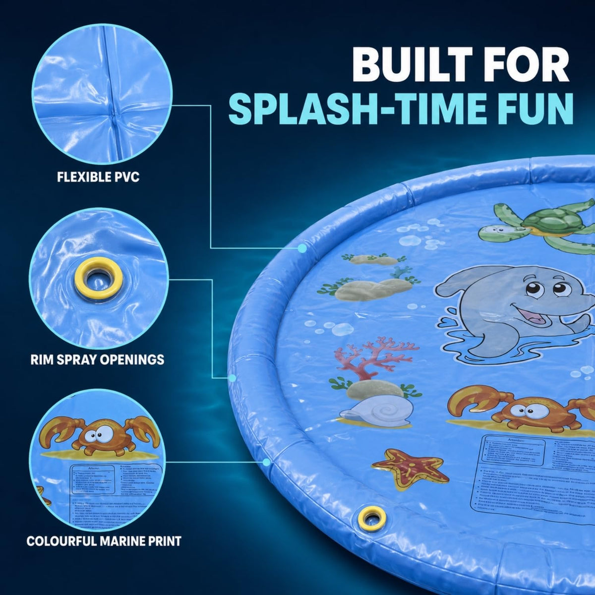 Toy Imagine 100cm Water Sprinkler Play Mat for Kids & Toddlers