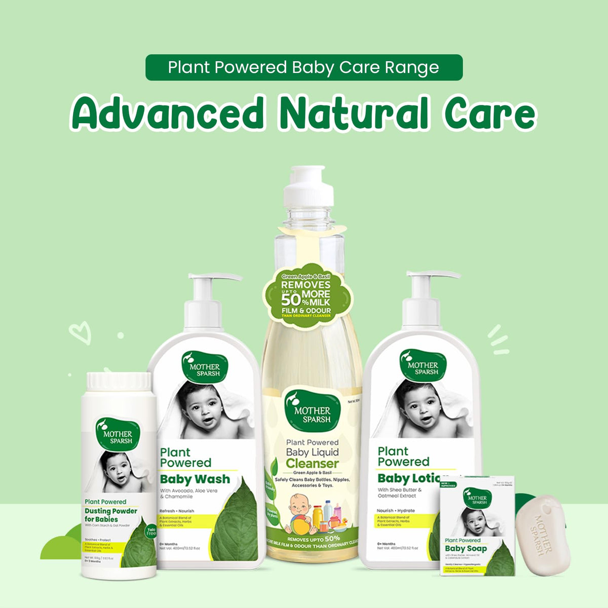 Mother Sparsh Natural Baby Liquid Cleanser 1000ml (Powered by Plants) Cleanser for Baby Bottles, Nipples, Accessories and Toys, Refill Pack