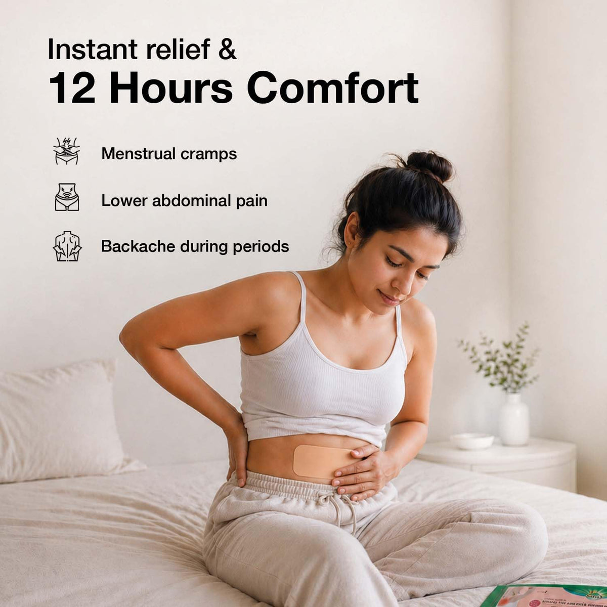 Zandu Ayurvedic Feminine Pain Relief Patch(Pack Of 5 Patches) - A Specially Designed Pain Relief Patch For Helping Relieve Abdominal Cramps & Back Pain Massager |Easy To Apply & Carry,Multicolour