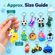 Toy Imagine 3D Rubber Cartoon Keychains for Kids, Pack of 12