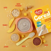 SLURRP FARM No Added Sugar Instant Cereal | Ragi, Rice and Mango with Milk, 200 Grams