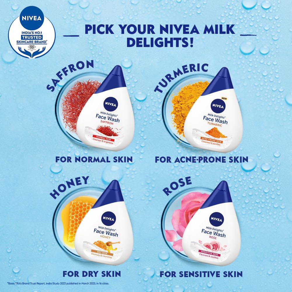 NIVEA Milk Delights Face Wash Fine Gramflour For Oily Skin 100ml, 100 ml