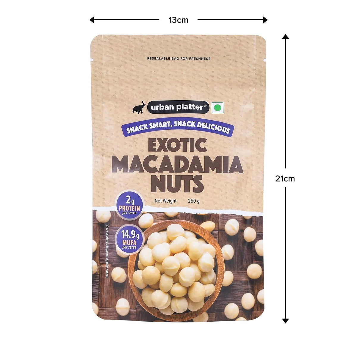 urban platter Bold And Exotic Macadamia Nuts, 250G (Grade A, Crunchy, Perfect For Guilt-Free Snacking), Dry Fruit
