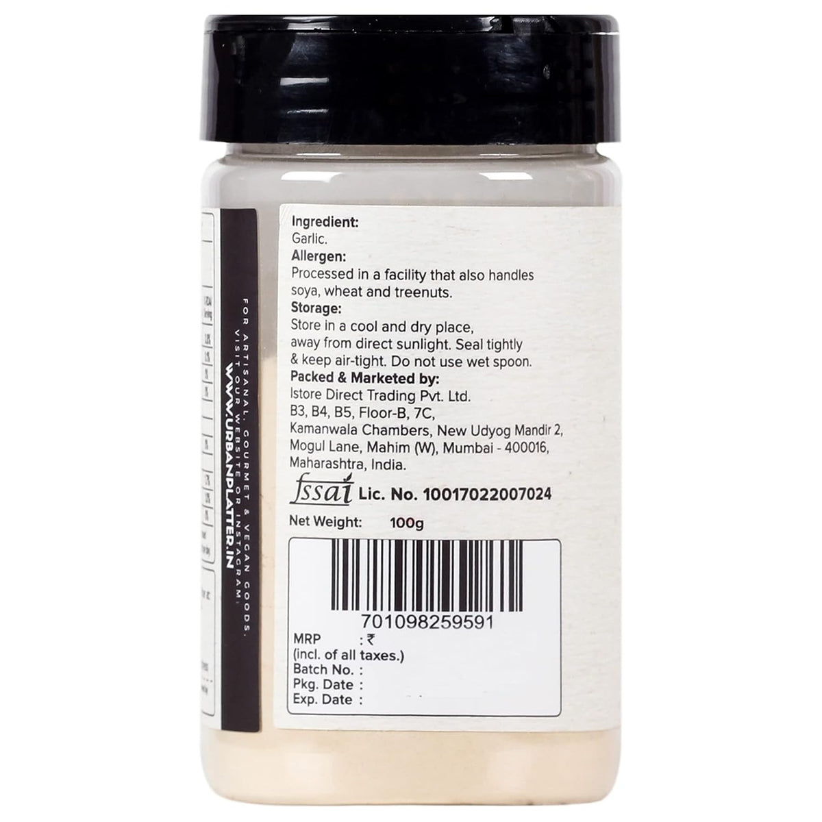 urban platter Dehydrated Garlic Powder, 100 Gram (Ready To Use, Instant Garlic Flavour, Additive Free, All Natural And Free Flowing, Lehsun Powder)