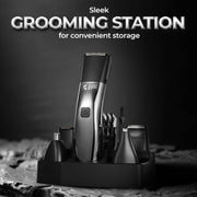 Beardo Chrome Beast Multipurpose Full Body Groomer Trimmer Set For Men | 40 Length Settings | 8 attachments | Beard/Hair/Body/Precision/Ear/Nose Trimmer|With Dock|90 min. run time | All-in-1 trimmer