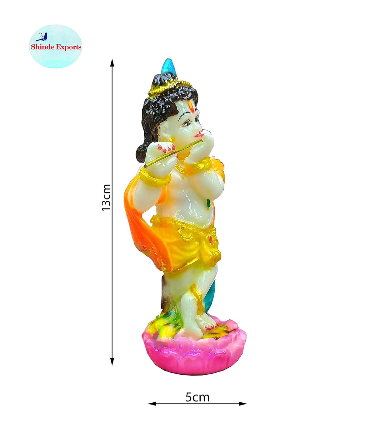 SHINDE EXPORTS Krishna Idol/Krishna Idol for car Dashboard/Krishna murti 5.5 inches