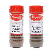 ROOPAK'S - Combo Pack Of Biryani (Pulao) Masala + Podina Raita Masala (Pack Of 2, 100gm each)