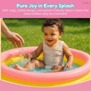 Toy Imagine Baby Bath Tub 0–3 Years | 2 Feet Round Pool 34" X 10" Sunset Glow | Soft Inflatable Baby/Kids Tub | Home & Outdoor Swimming Pool for Kids 1-5 Years, Multicolor