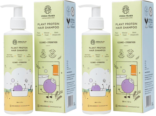 Little Rituals Plant Protein Hair Tear Free Baby Shampoo | Biotin | Chlorine & Hard Water Protection | Urban Dust & Pollution Defense | Natural Shine & Strong Hair for Babies & Kids | Natural & Plant Based | MADE SAFE | pH Balanced | 200ml