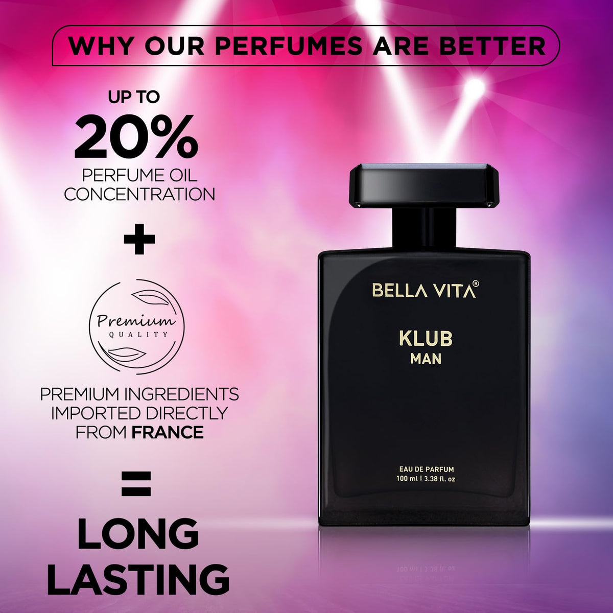 Bella Vita Luxury Man 4 x 20 ml with KLUB OUD CEO G.O.A.T Woody Citrusy Klub Men Eau De Parfum Liquid Perfume