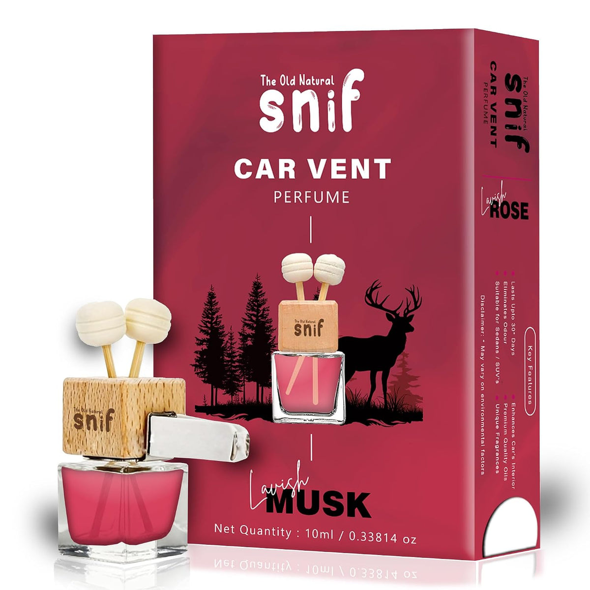 The Old Natural Lavish Musk Premium Vent Car Perfume oil - 10ml Long-Lasting Fragrance Car Air Freshener