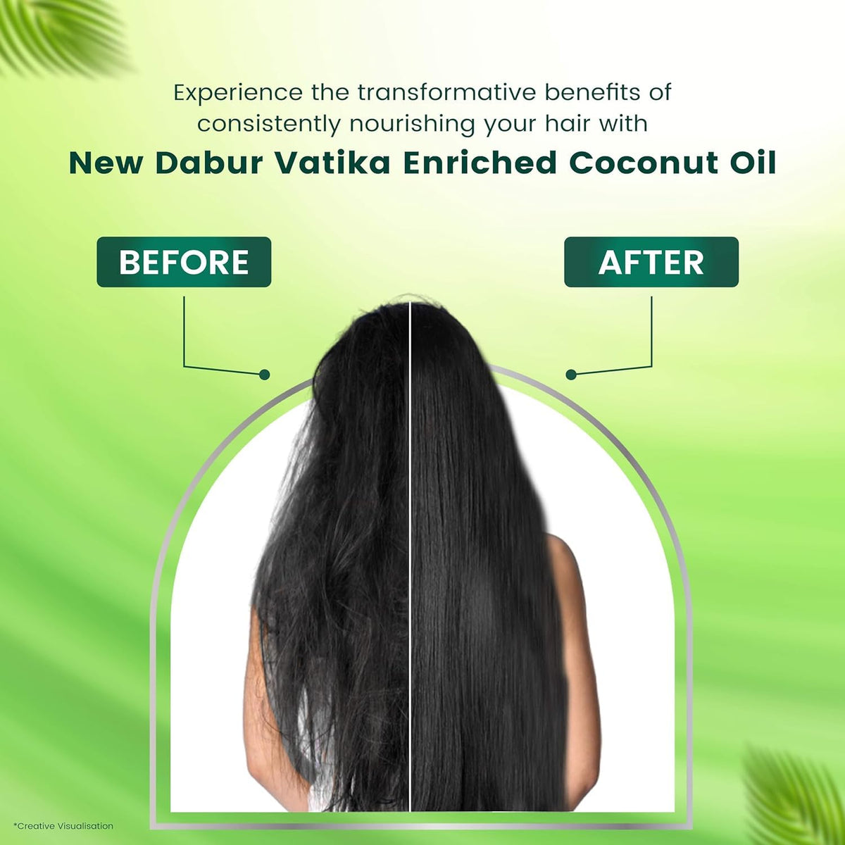 Dabur Vatika Enriched Coconut Hair Oil - 275 ml | For Strong, Thick & Shiny Hair | Controls Dandruff | Prevents Dull & Damage | Good for Scalp Health | Enriched with 10 Herbs