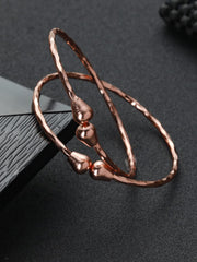 Priyaasi Elegant Textured Rose Gold-Plated Bangle Set of 2