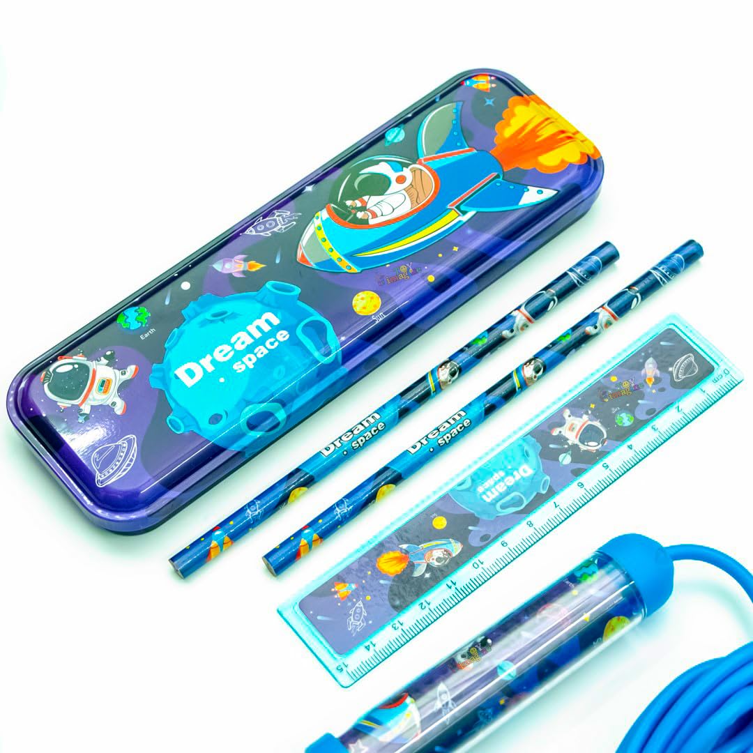 Toy Imagine Stationery for Kids Best Return Birthday Gift for Boys Girls Educational Learning Stationery kit Set for Kid (9 Space Set)