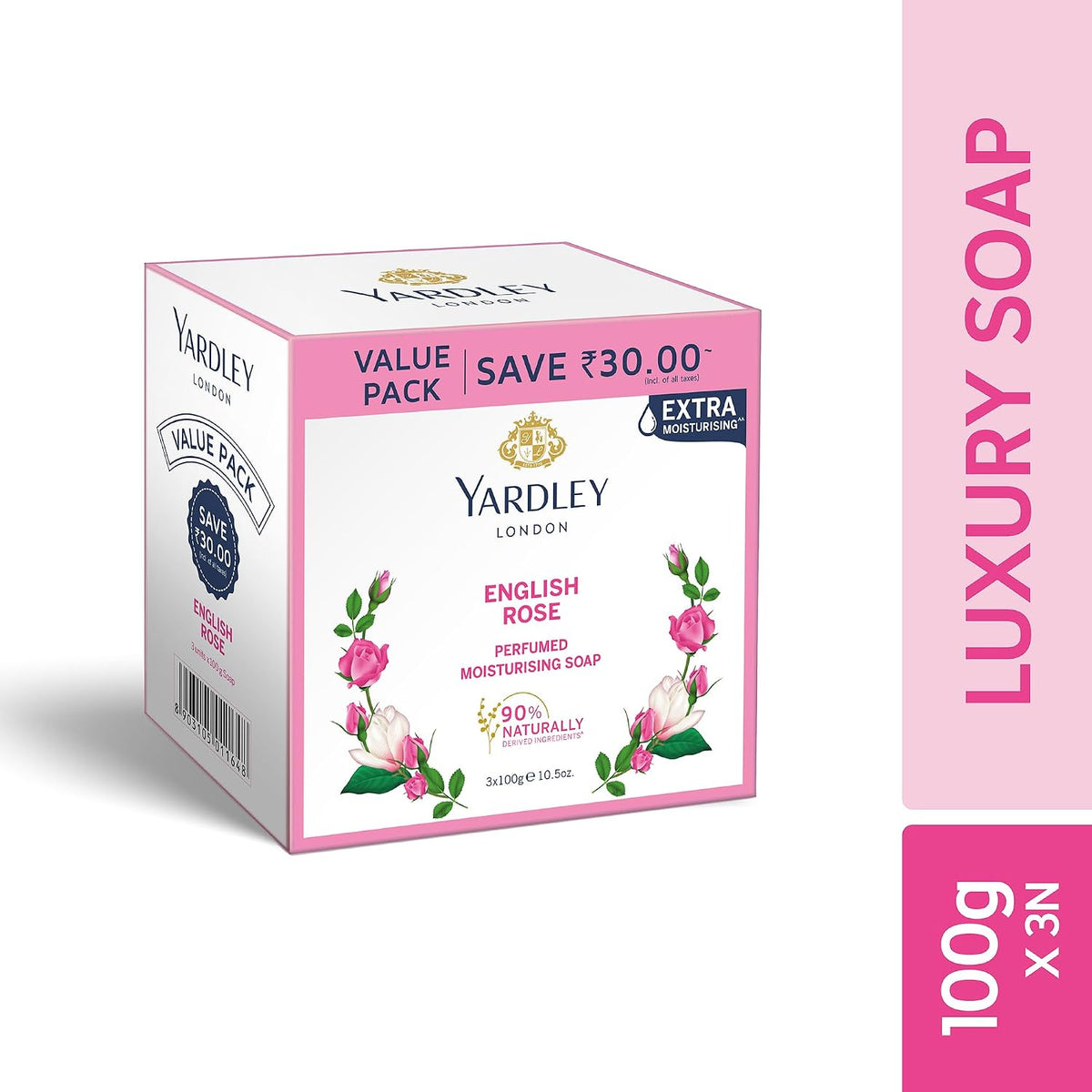 Yardley London English Rose Luxury Soap, 100 G, Pack of 3