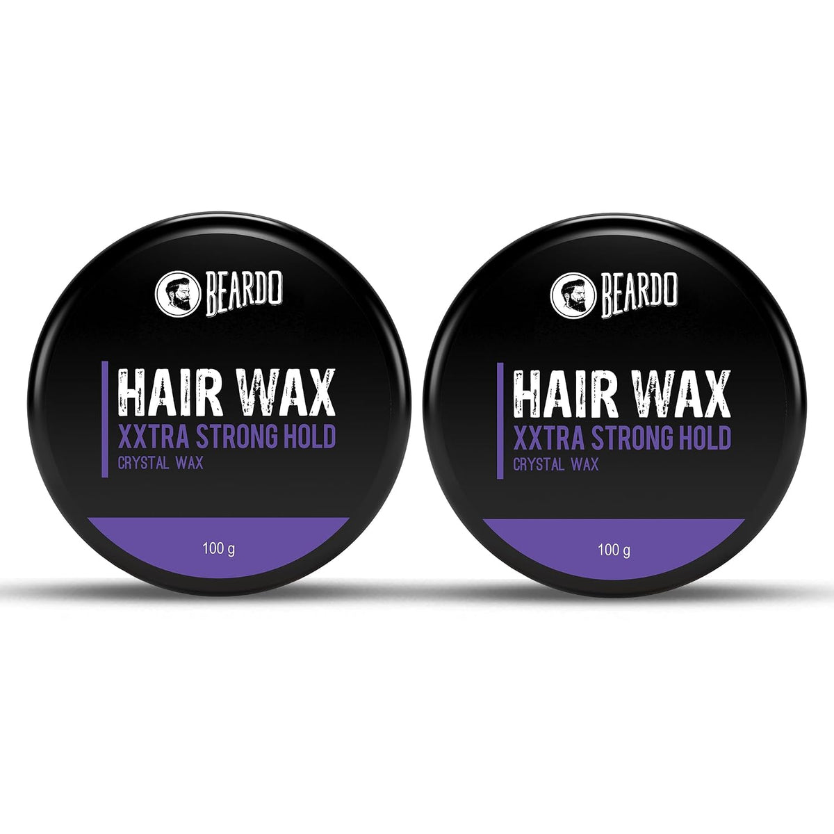 Beardo Xxtra Stronghold Hair Wax, 100 gm (Pack of 2) | Crystal Hair Wax for Men | Styling Wax for Glossy Finish & Shine | Strong Hold