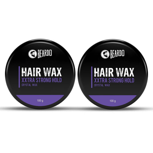 Beardo Xxtra Stronghold Hair Wax, 100 gm (Pack of 2) | Crystal Hair Wax for Men | Styling Wax for Glossy Finish & Shine | Strong Hold