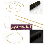 ASTRODIDI Gold Plated Chain | 24 Inch Stylish Light Weighted Golden Brass Neck Chain For Girls Women Men Boys (MHC-06)
