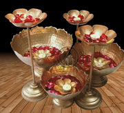 DSH CRAFTING YOUR CURIOSITY Urli Bowl for Home and Festival Decor - Show Piece for Floating Flowers, Candles, and T Lights - Taj Bowl Candle Stand With Floating Diyas, Gold