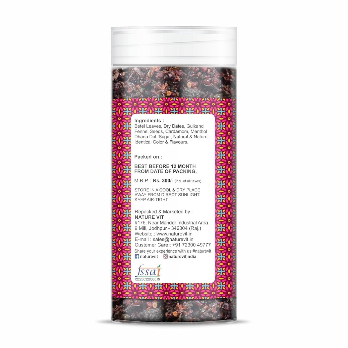 NatureVit Banarasi Paan Mouth Freshener 1 Kg| Sweet Banarasi Meetha Paan Mix with Gulkand, Betel Leaf & Fennel | Traditional After-Meal Treat