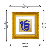 Diviniti Ek Omkar Gold Plated Wall Photo Frame, Table Décor| DG Frame 101 Size 1A and 24K Gold Plated Foil| Religious Photo Frame Idol For Pooja, Gifts Items (10 CM X 10 CM)