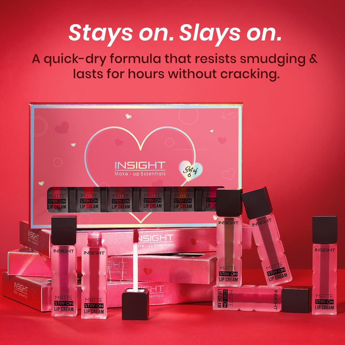 INSIGHT Matte Stay-On Lip Cream - Set A | Lightweight, Long-Lasting, Quick-Dry Formula with Soft Velvety Finish - 21g (Pack of 2)