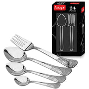 Parage 24 Pieces Stainless Steel Cutlery Set, Premium Cutlery for Home & Kitchen, Luxury Dining Tableware Gift for House Warming (6 Pieces Each Table Spoons, Table Forks, Dinner Spoons & Tea Spoons)