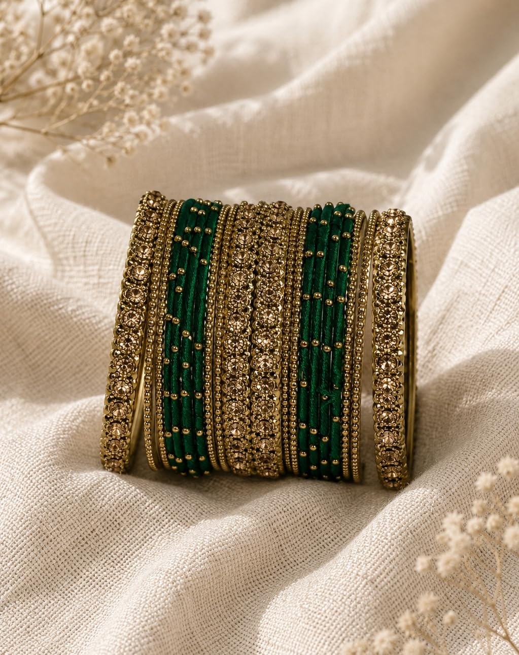 NMII Get your traditions Valentine Gift for Girls & Women Silk Thread Bangle Set With Zircon For Womne & Girls
