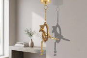 KridayKraft Decorative Metal Parrot Wall Hanging – Golden Ring Design with Bells, Traditional Home Decor Item for Living Room, Entrance & Gift.