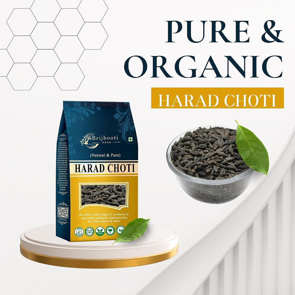Brijbooti Harad Choti 800 Gram - Haritaki - Kadukkai - Karakkaya - Alalekayi - Kadukka - Haritaki Choti